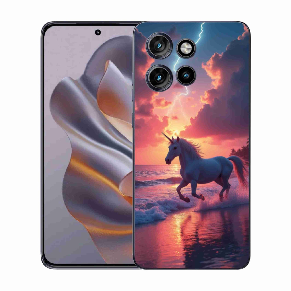 Gelový kryt mmCase na Motorola Edge 50 Neo - jednorožec na pláži