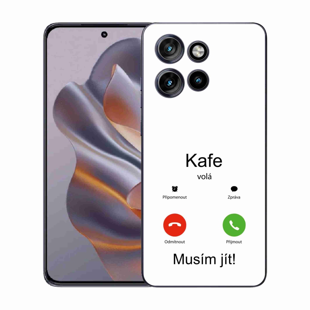 Gelový kryt mmCase na Motorola Edge 50 Neo - kafe volá bílé pozadí