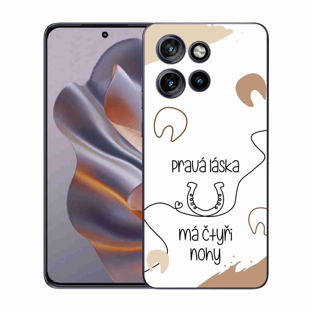Gelový kryt mmCase na Motorola Edge 50 Neo - koňský motiv bílé pozadí