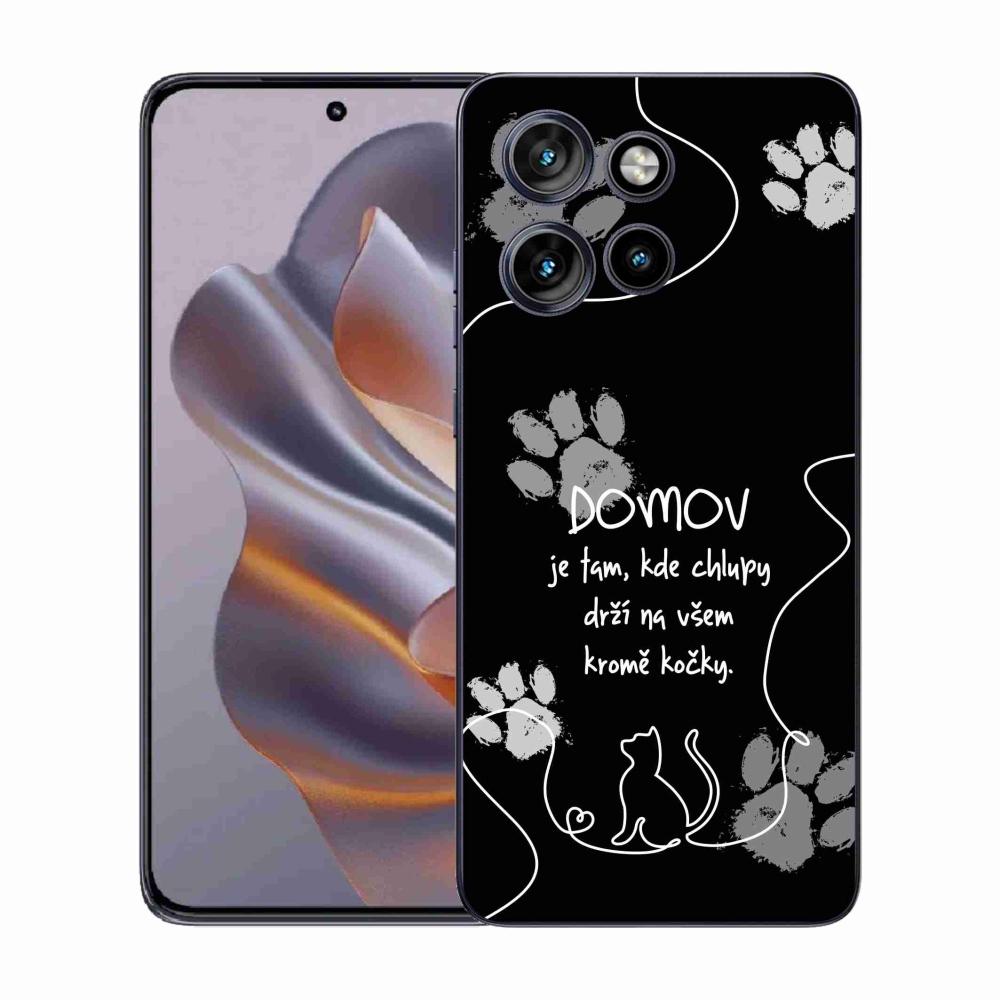 Gelový kryt mmCase na Motorola Edge 50 Neo - kočičí motiv černé pozadí