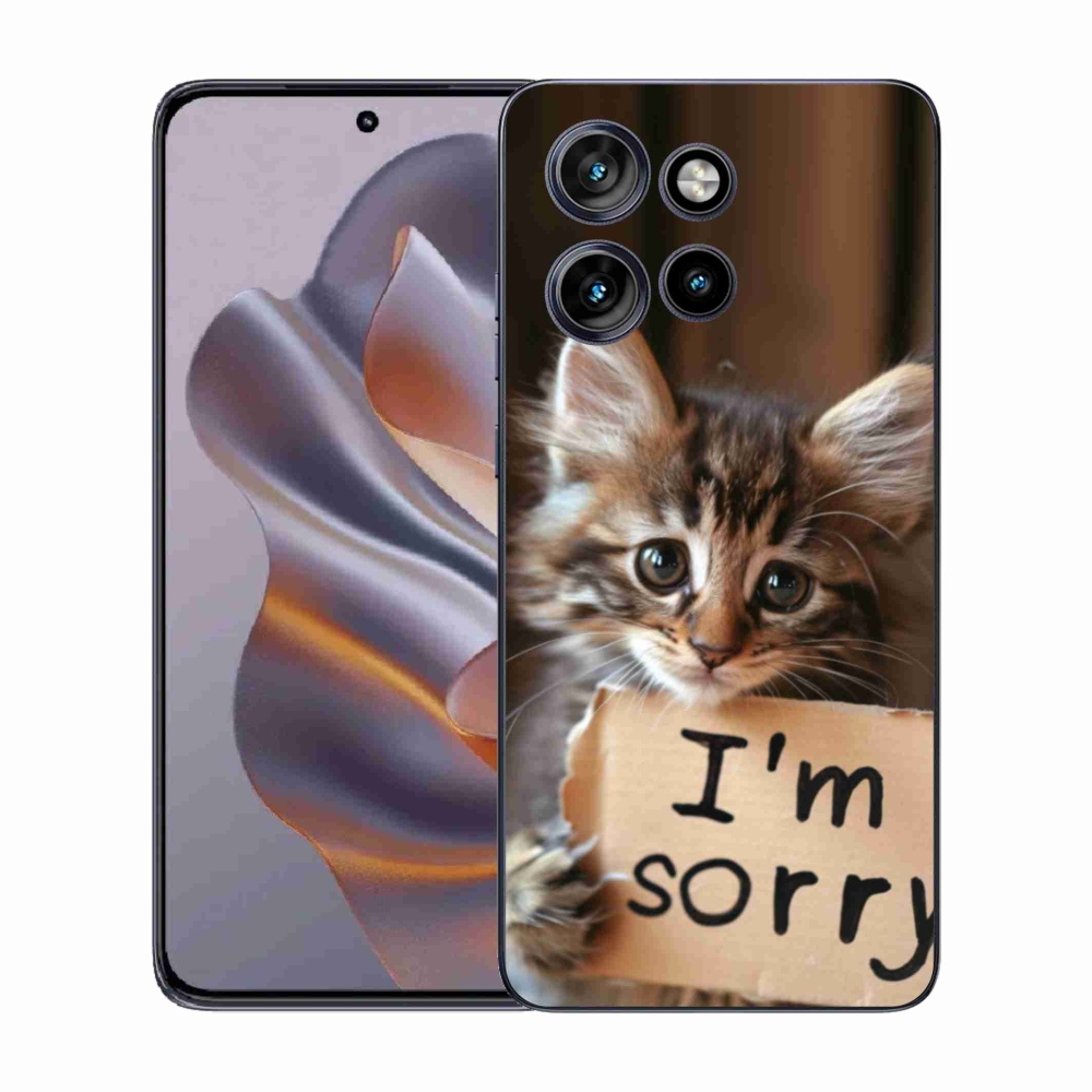 Gelový kryt mmCase na Motorola Edge 50 Neo - kočíčí omluva