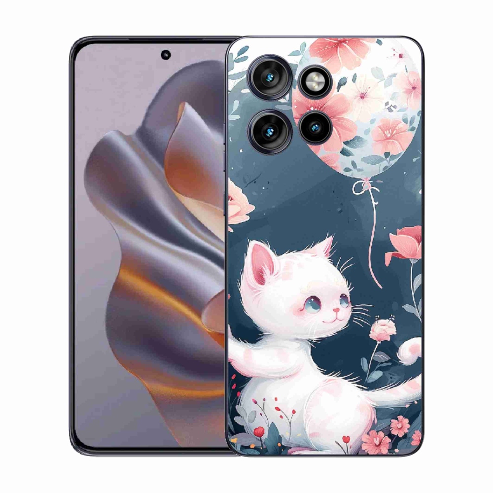 Gelový kryt mmCase na Motorola Edge 50 Neo - kotě s balónkem