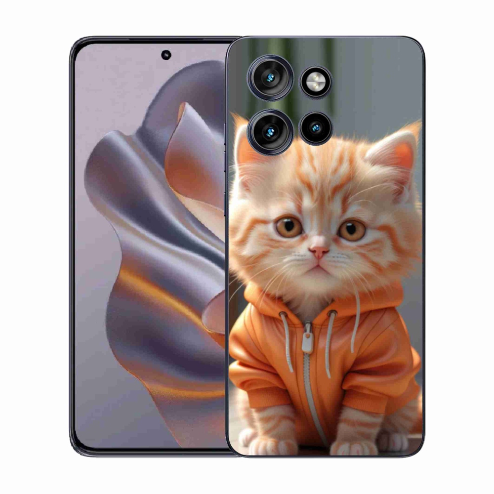 Gelový kryt mmCase na Motorola Edge 50 Neo - kotě v mikině