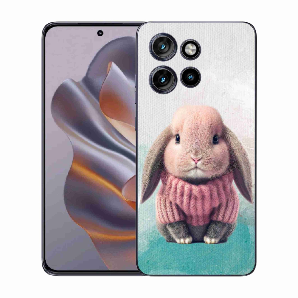 Gelový kryt mmCase na Motorola Edge 50 Neo - králíček ve svetru