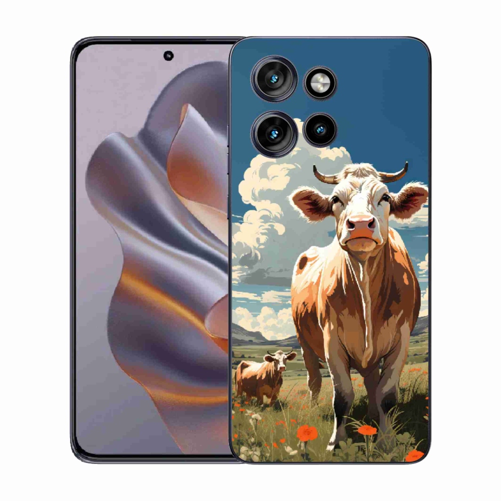 Gelový kryt mmCase na Motorola Edge 50 Neo - krávy na louce