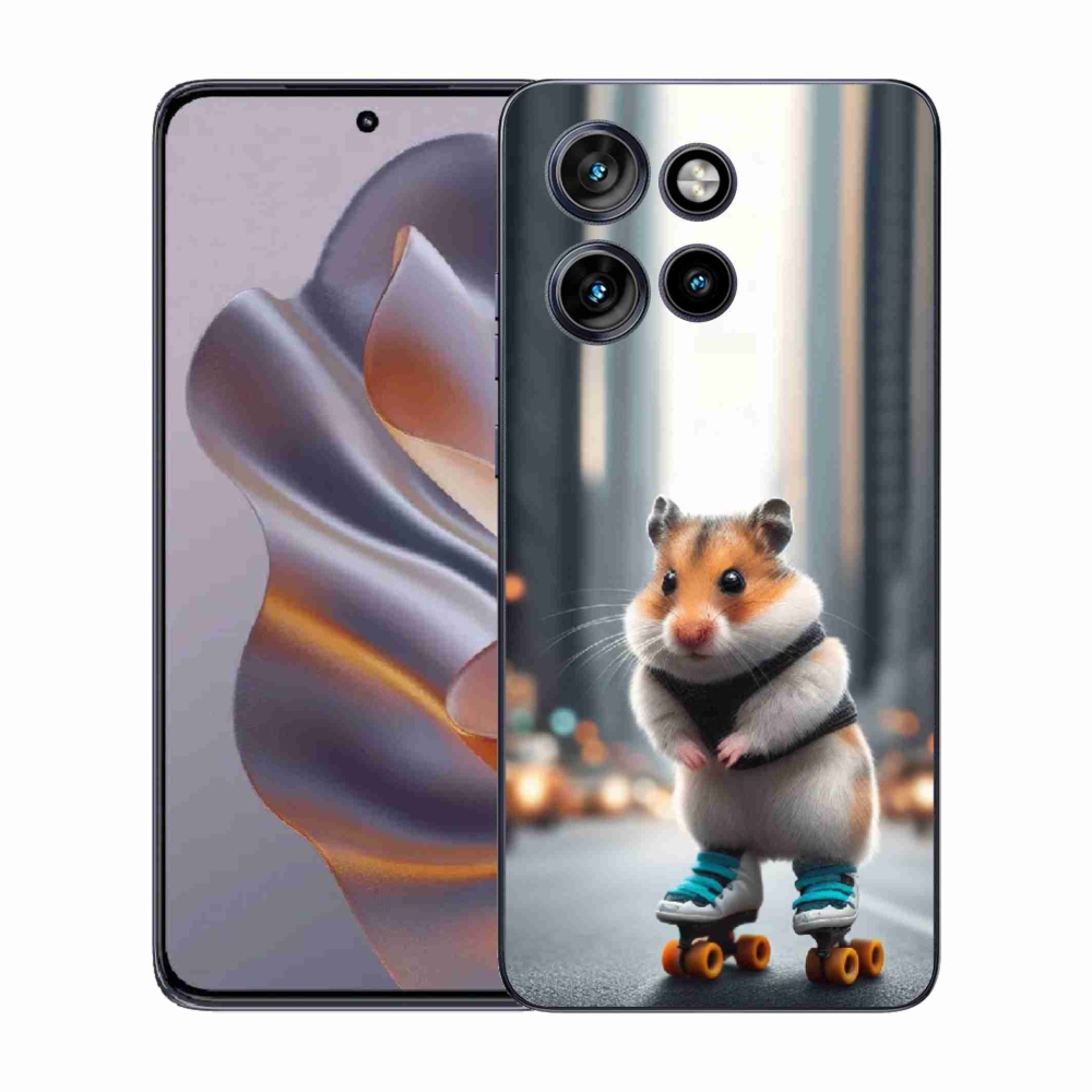 Gelový kryt mmCase na Motorola Edge 50 Neo - křeček na bruslích