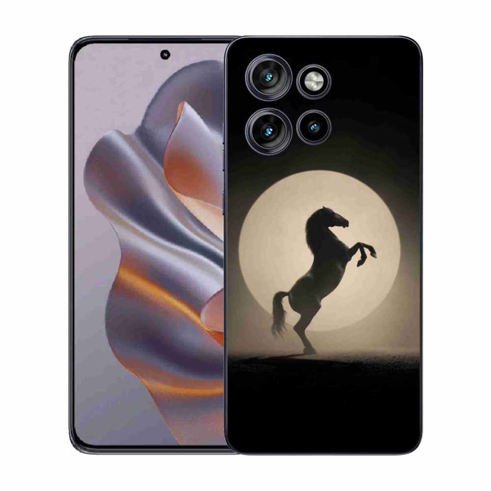 Gelový kryt mmCase na Motorola Edge 50 Neo - kůň v siluetě