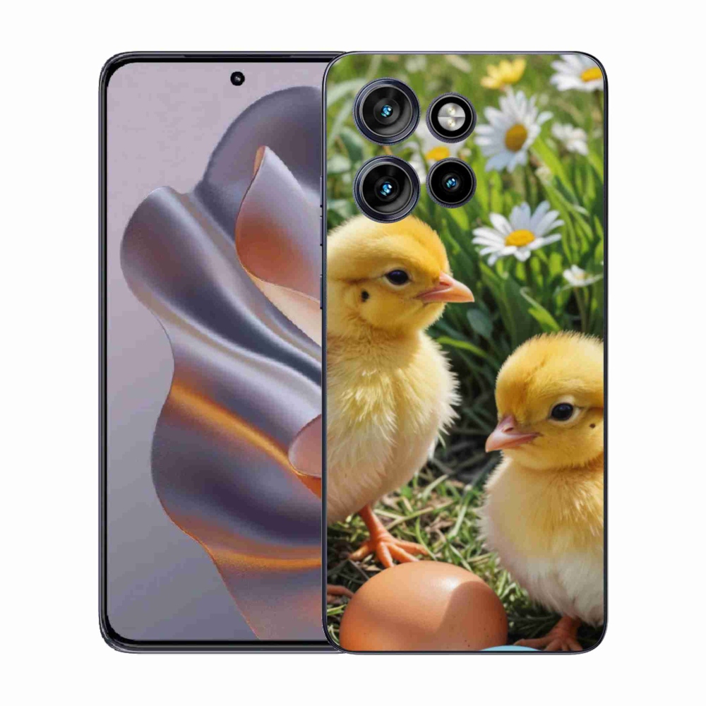 Gelový kryt mmCase na Motorola Edge 50 Neo - kuřátka