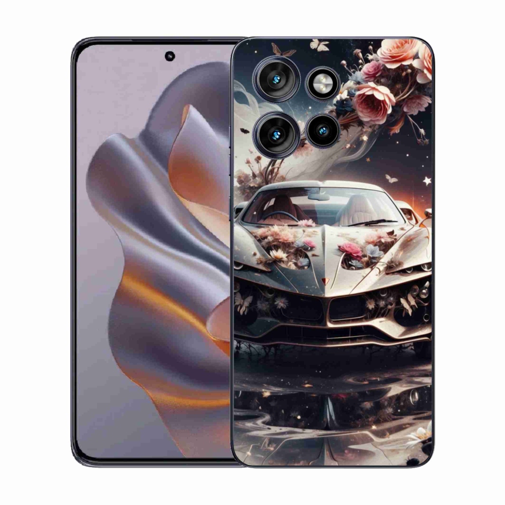 Gelový kryt mmCase na Motorola Edge 50 Neo - květinový sportovní vůz