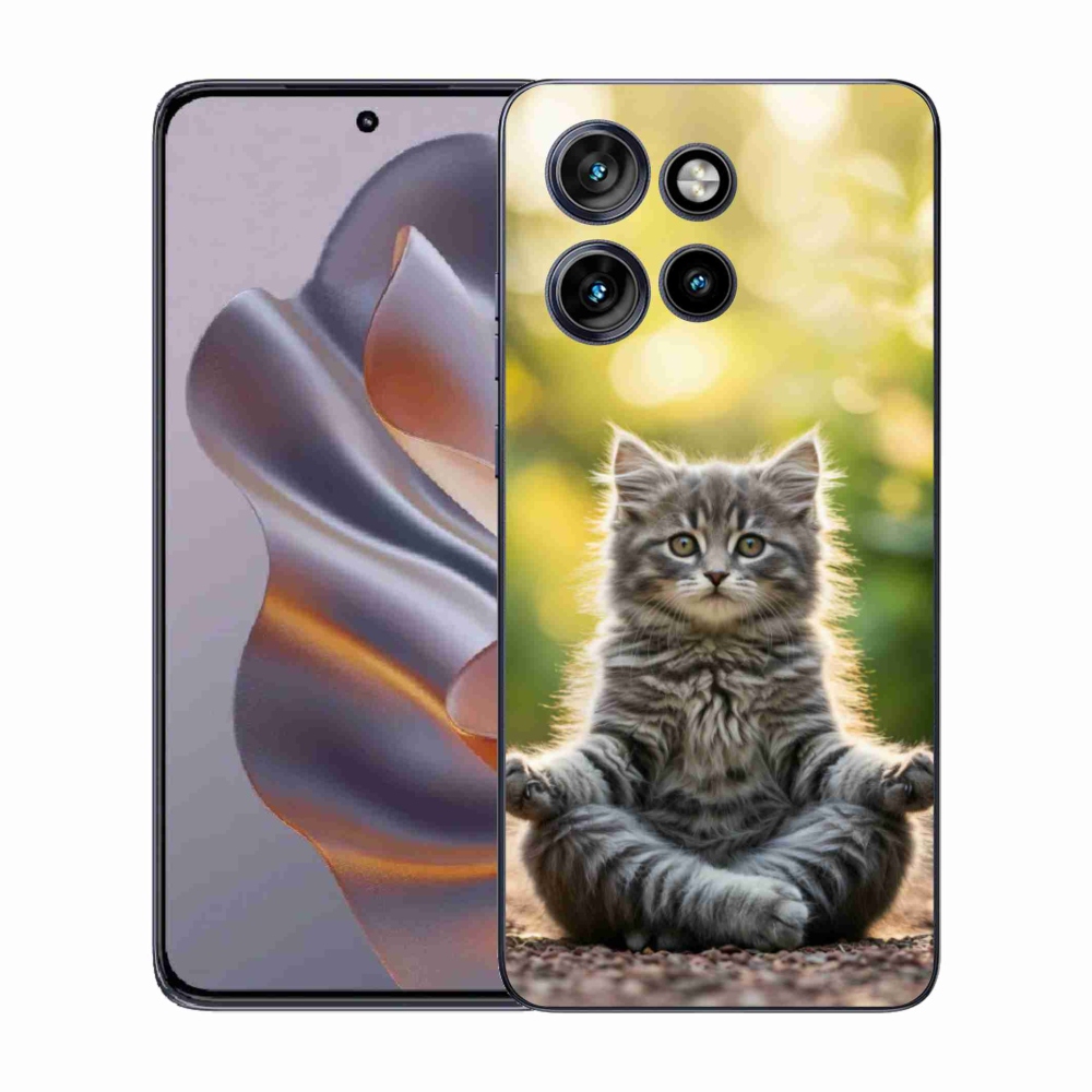 Gelový kryt mmCase na Motorola Edge 50 Neo - meditující kotě