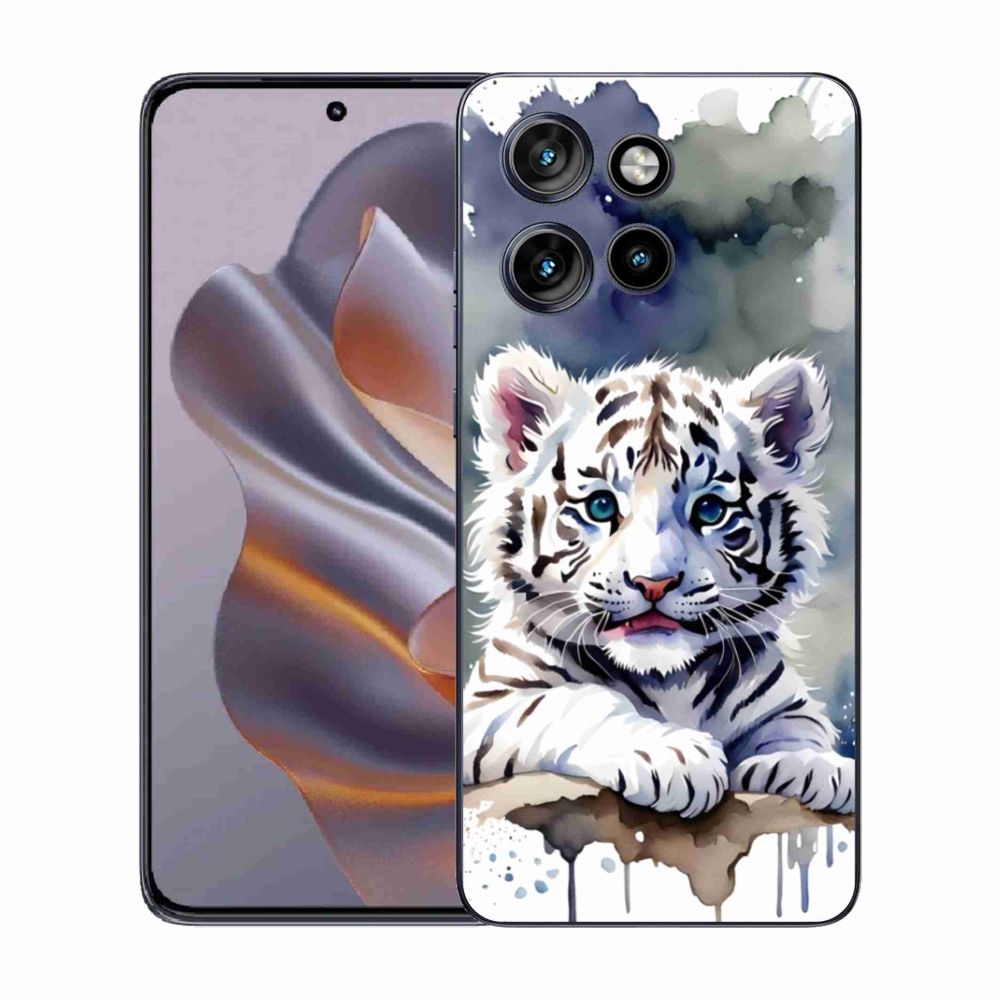 Gelový kryt mmCase na Motorola Edge 50 Neo - mládě bílého tygra