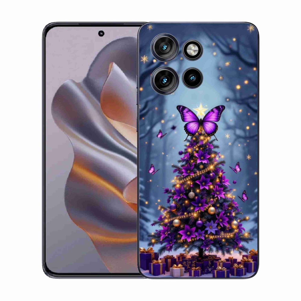Gelový kryt mmCase na Motorola Edge 50 Neo - motýlí vánoční stromek