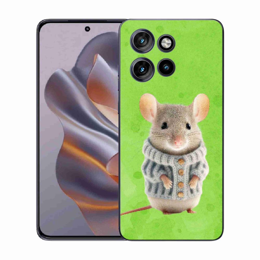 Gelový kryt mmCase na Motorola Edge 50 Neo - myška ve svetru