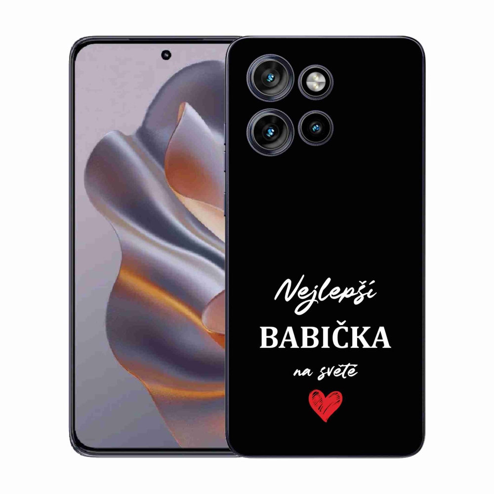 Gelový kryt mmCase na Motorola Edge 50 Neo - nejlepší babička 1 černé pozadí