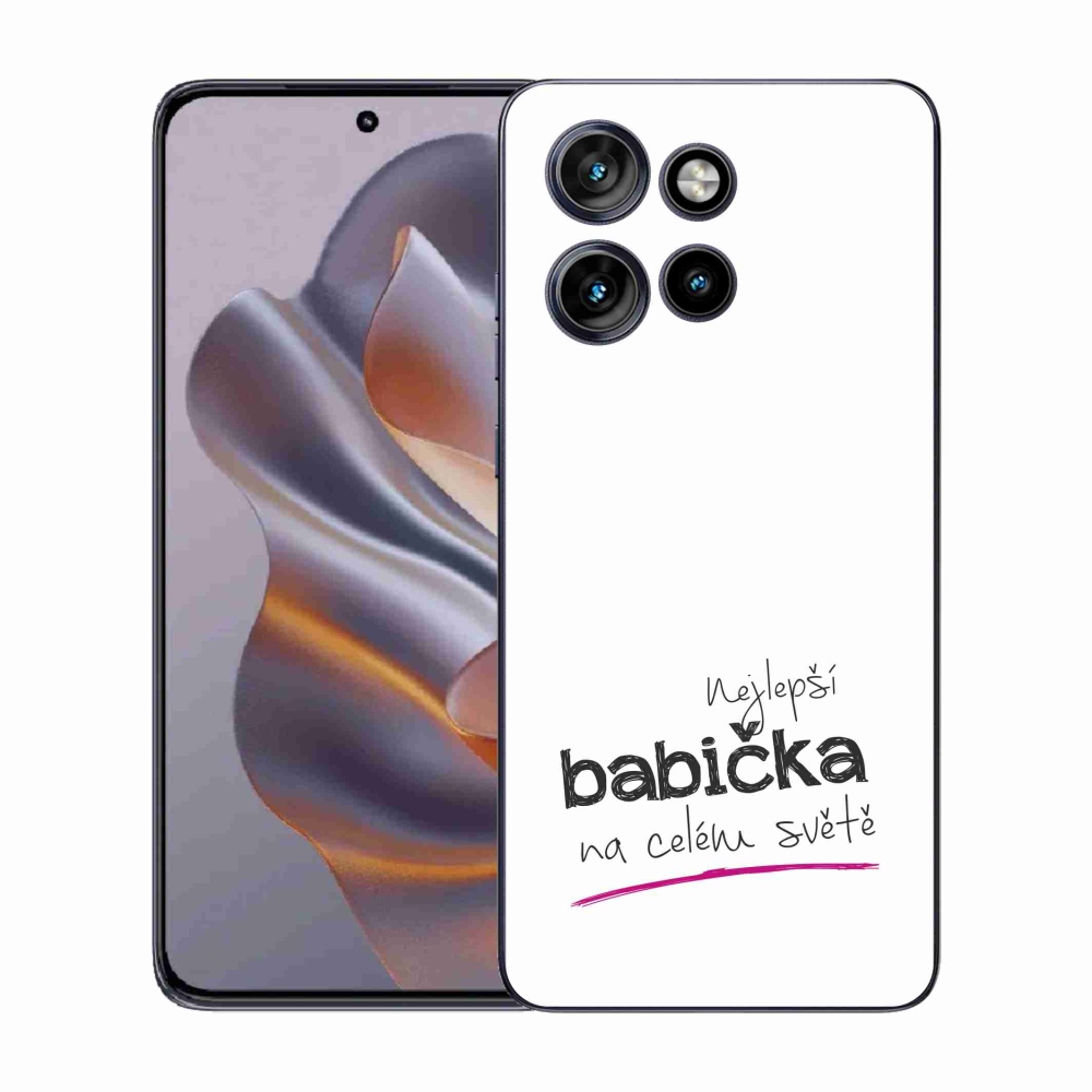 Gelový kryt mmCase na Motorola Edge 50 Neo - nejlepší babička 4 bílé pozadí