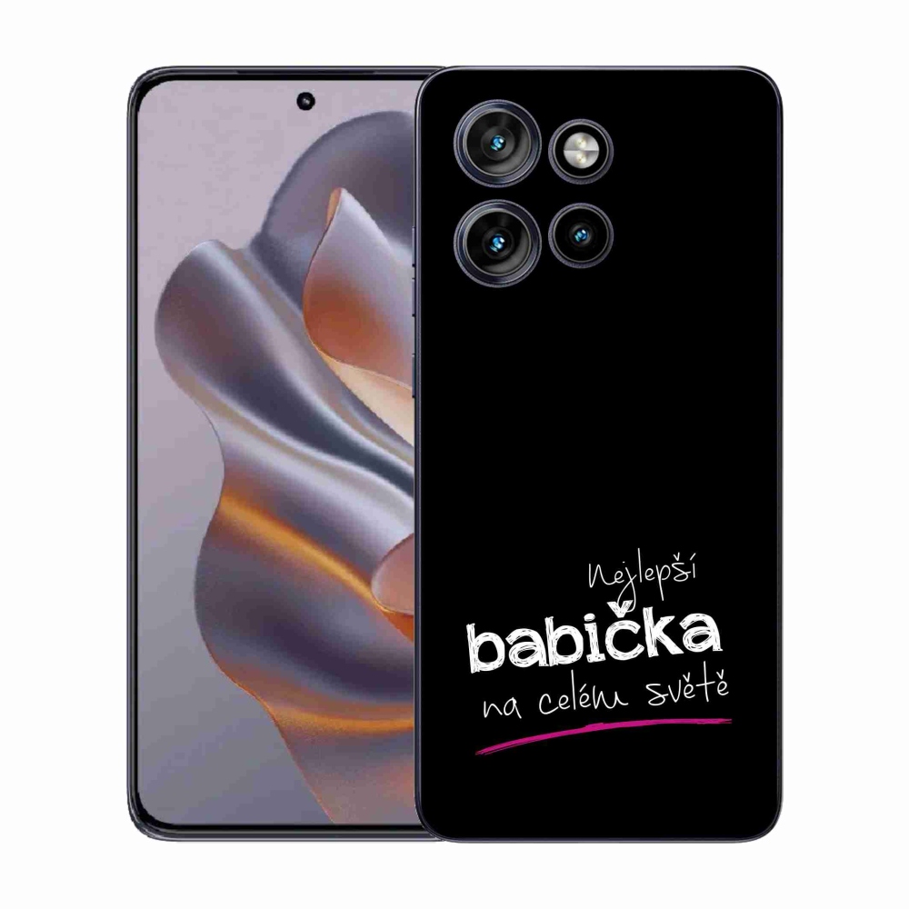 Gelový kryt mmCase na Motorola Edge 50 Neo - nejlepší babička 4 černé pozadí