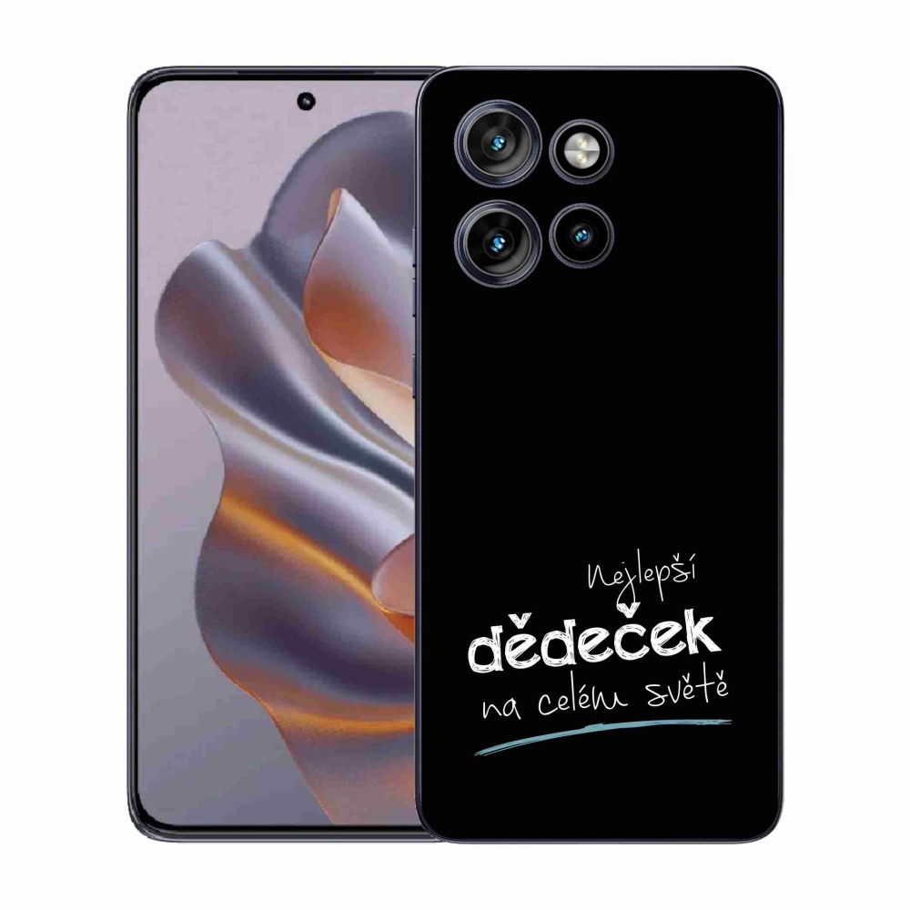 Gelový kryt mmCase na Motorola Edge 50 Neo - nejlepší dědeček 3 černé pozadí