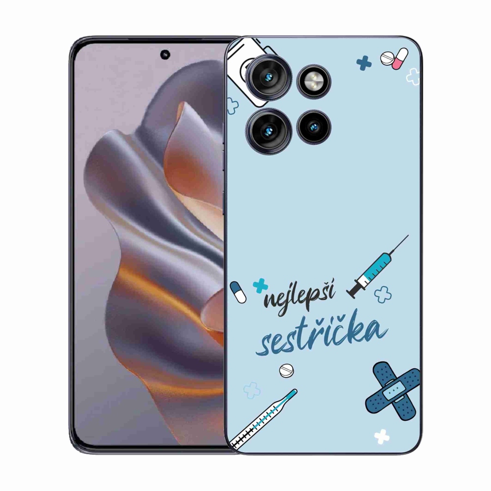 Gelový kryt mmCase na Motorola Edge 50 Neo - nejlepší sestřička modré pozadí