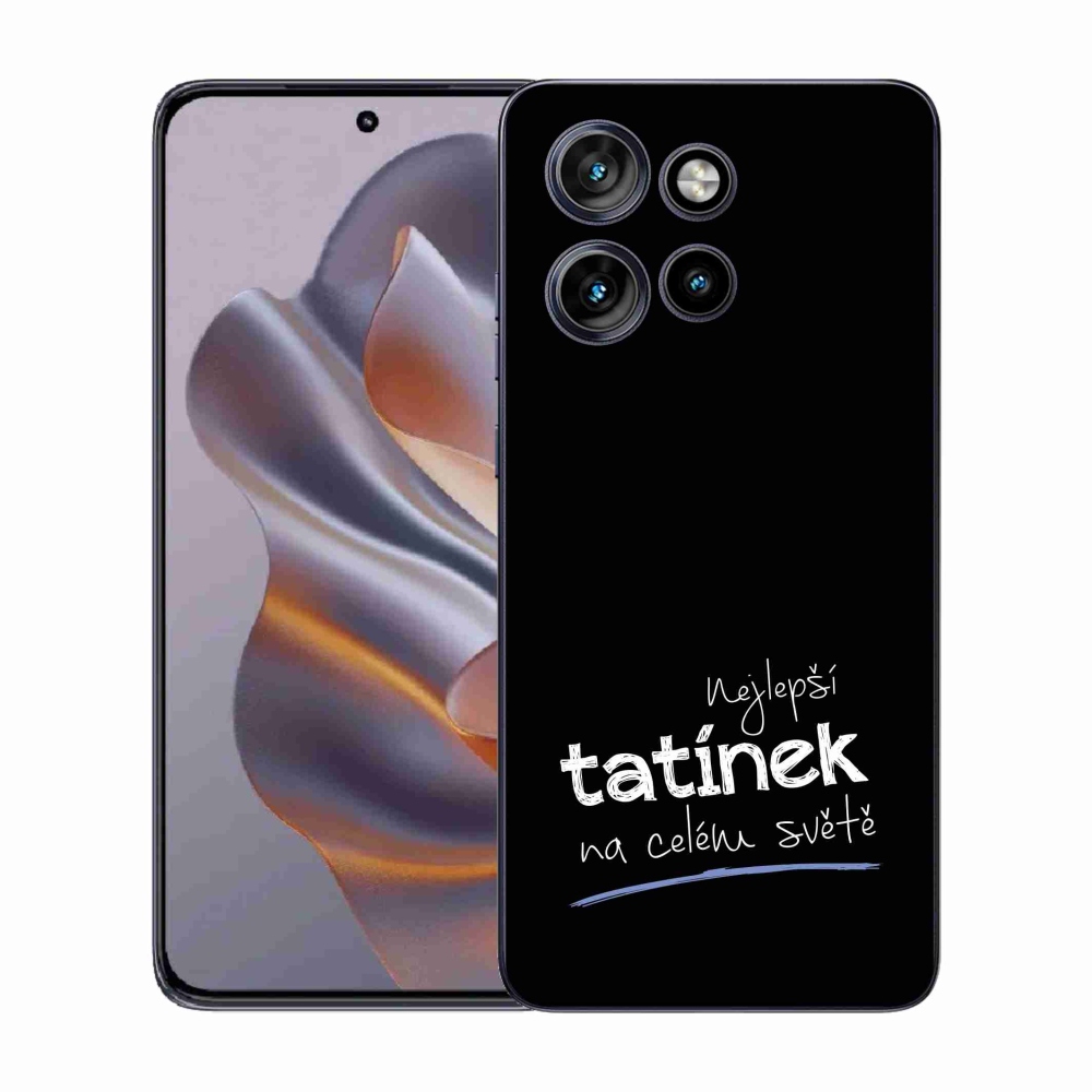 Gelový kryt mmCase na Motorola Edge 50 Neo - nejlepší tatínek 4 černé pozadí