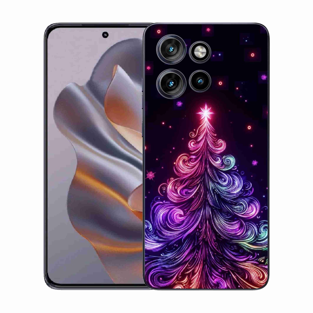 Gelový kryt mmCase na Motorola Edge 50 Neo - neonový vánoční stromek 1