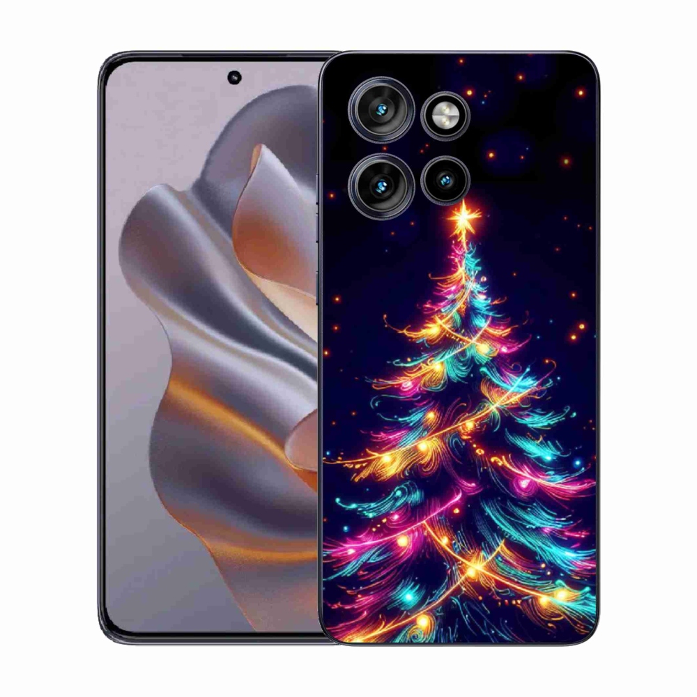 Gelový kryt mmCase na Motorola Edge 50 Neo - neonový vánoční stromek