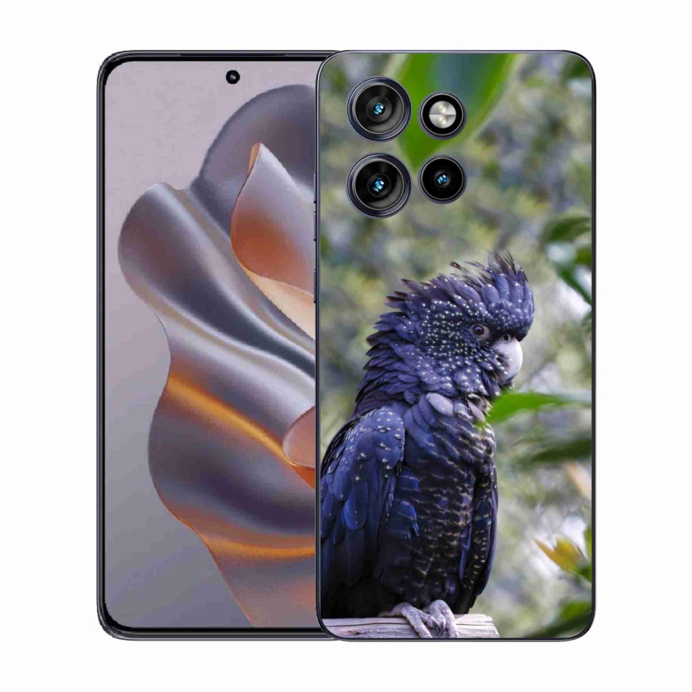 Gelový kryt mmCase na Motorola Edge 50 Neo - papoušek kakadu černý