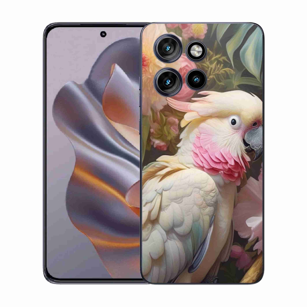 Gelový kryt mmCase na Motorola Edge 50 Neo - papoušek kakadu růžový 2
