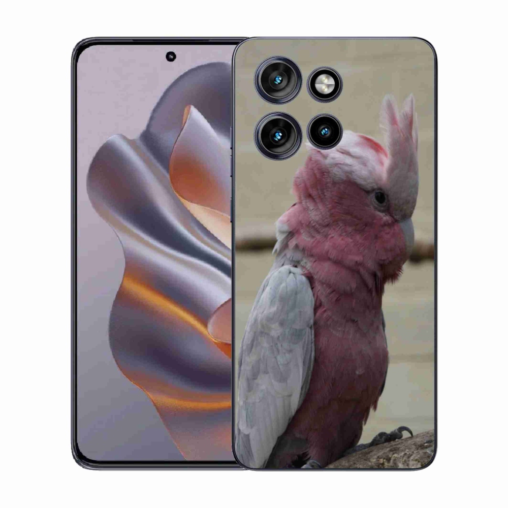Gelový kryt mmCase na Motorola Edge 50 Neo - papoušek kakadu růžový