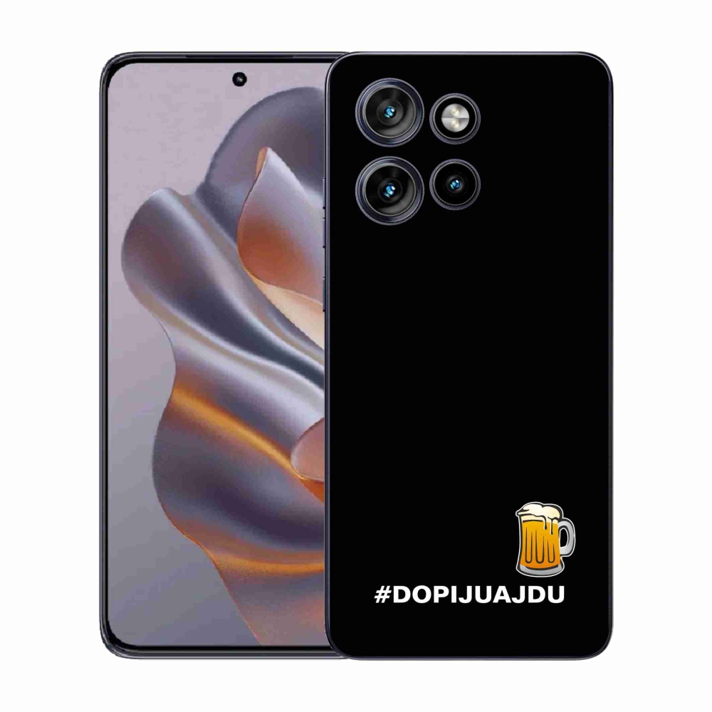 Gelový kryt mmCase na Motorola Edge 50 Neo - pivní motiv 1 černé pozadí