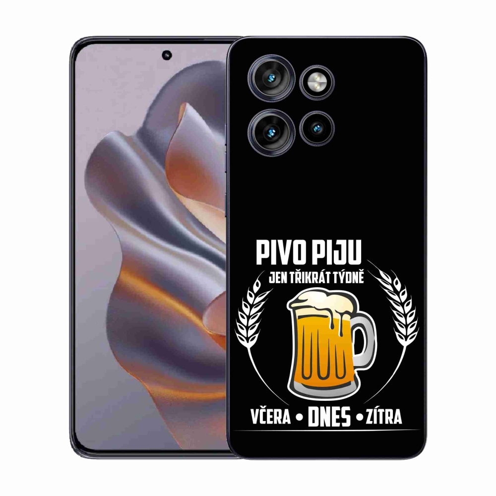 Gelový kryt mmCase na Motorola Edge 50 Neo - pivní motiv černé pozadí