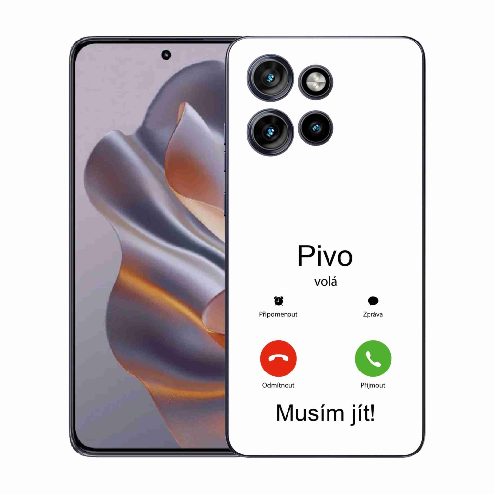 Gelový kryt mmCase na Motorola Edge 50 Neo - pivo volá bílé pozadí