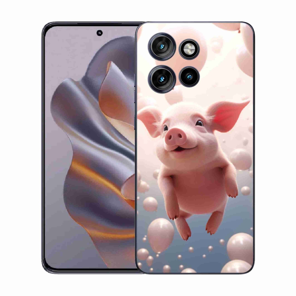 Gelový kryt mmCase na Motorola Edge 50 Neo - prasátko s balónky