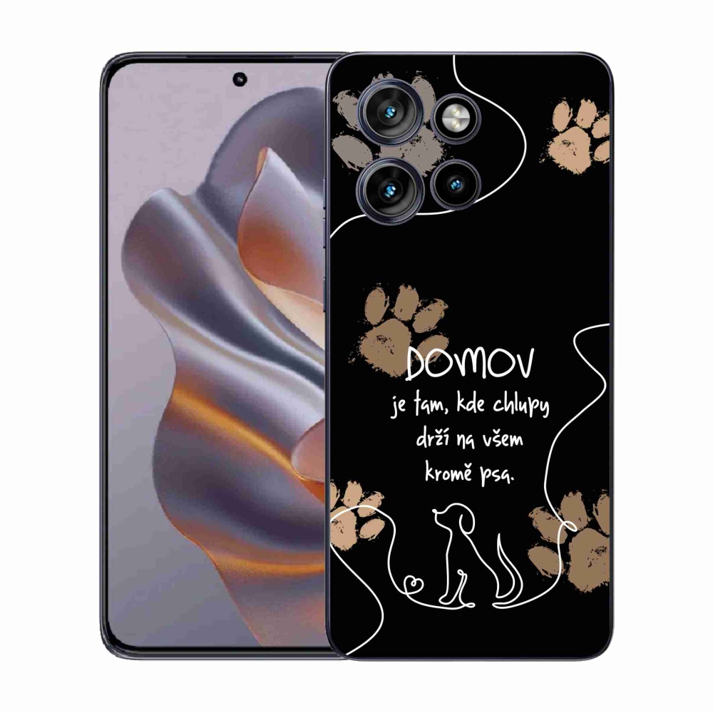 Gelový kryt mmCase na Motorola Edge 50 Neo - psí motiv černé pozadí