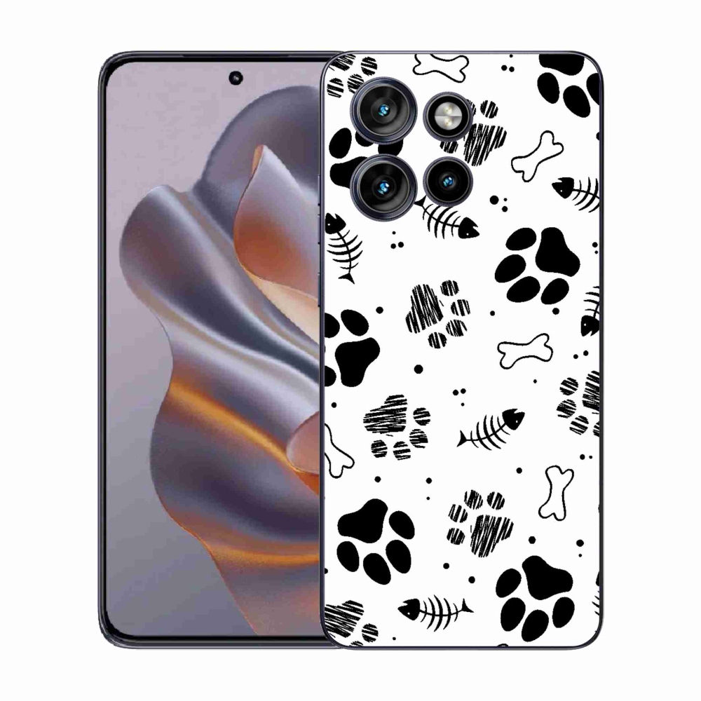 Gelový kryt mmCase na Motorola Edge 50 Neo - psí tlapky 1