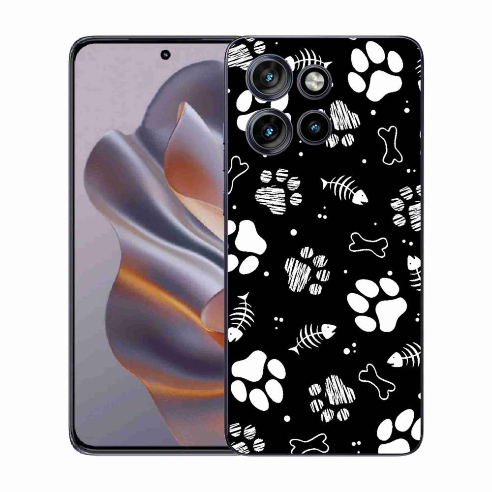 Gelový kryt mmCase na Motorola Edge 50 Neo - psí tlapky