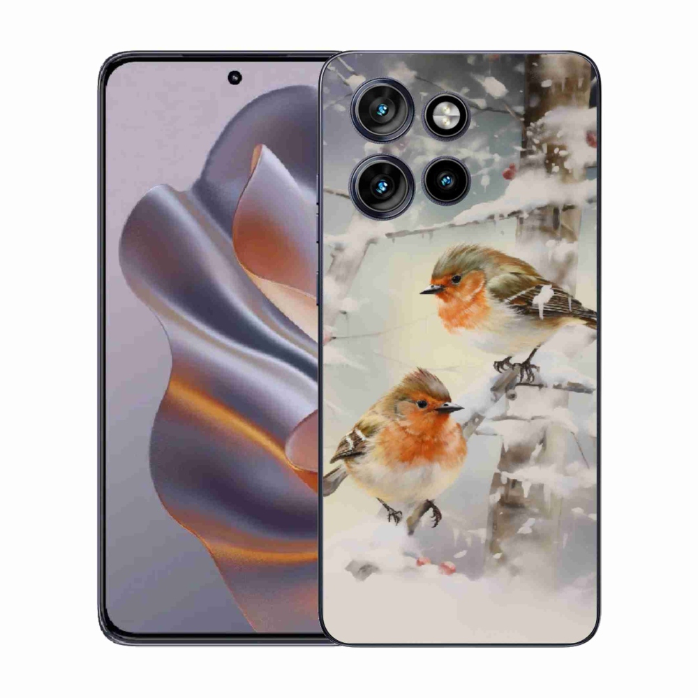 Gelový kryt mmCase na Motorola Edge 50 Neo - ptáčci v zimě