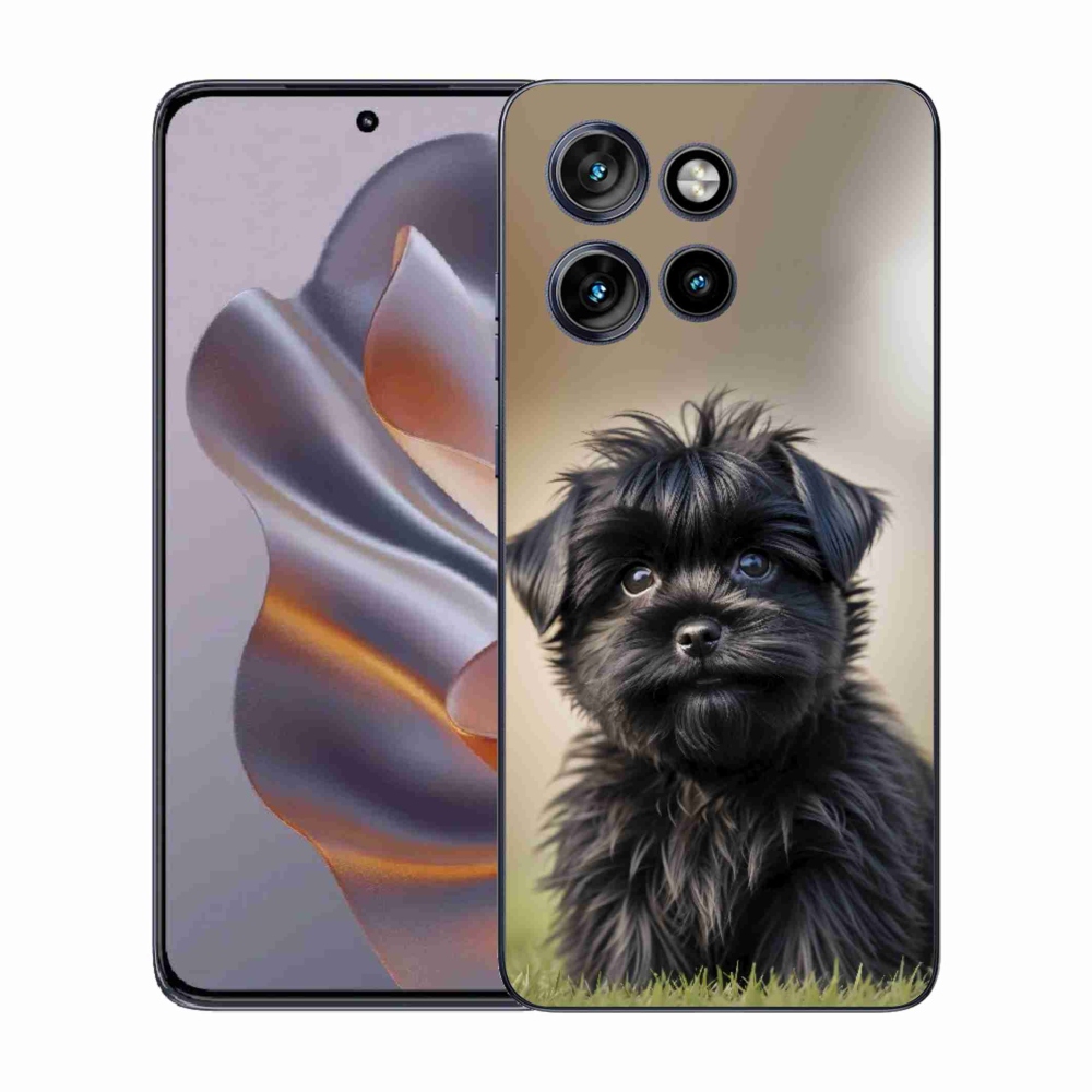 Gelový kryt mmCase na Motorola Edge 50 Neo - roztomilý černý pejsek