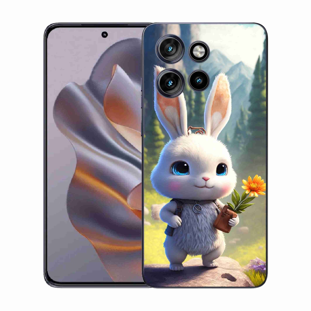 Gelový kryt mmCase na Motorola Edge 50 Neo - roztomilý králíček