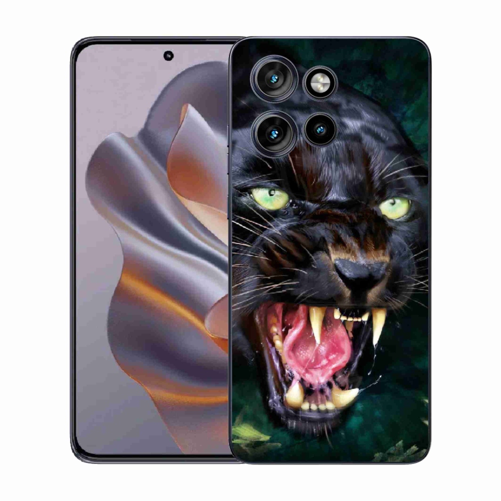 Gelový kryt mmCase na Motorola Edge 50 Neo - rozzuřený černý panter