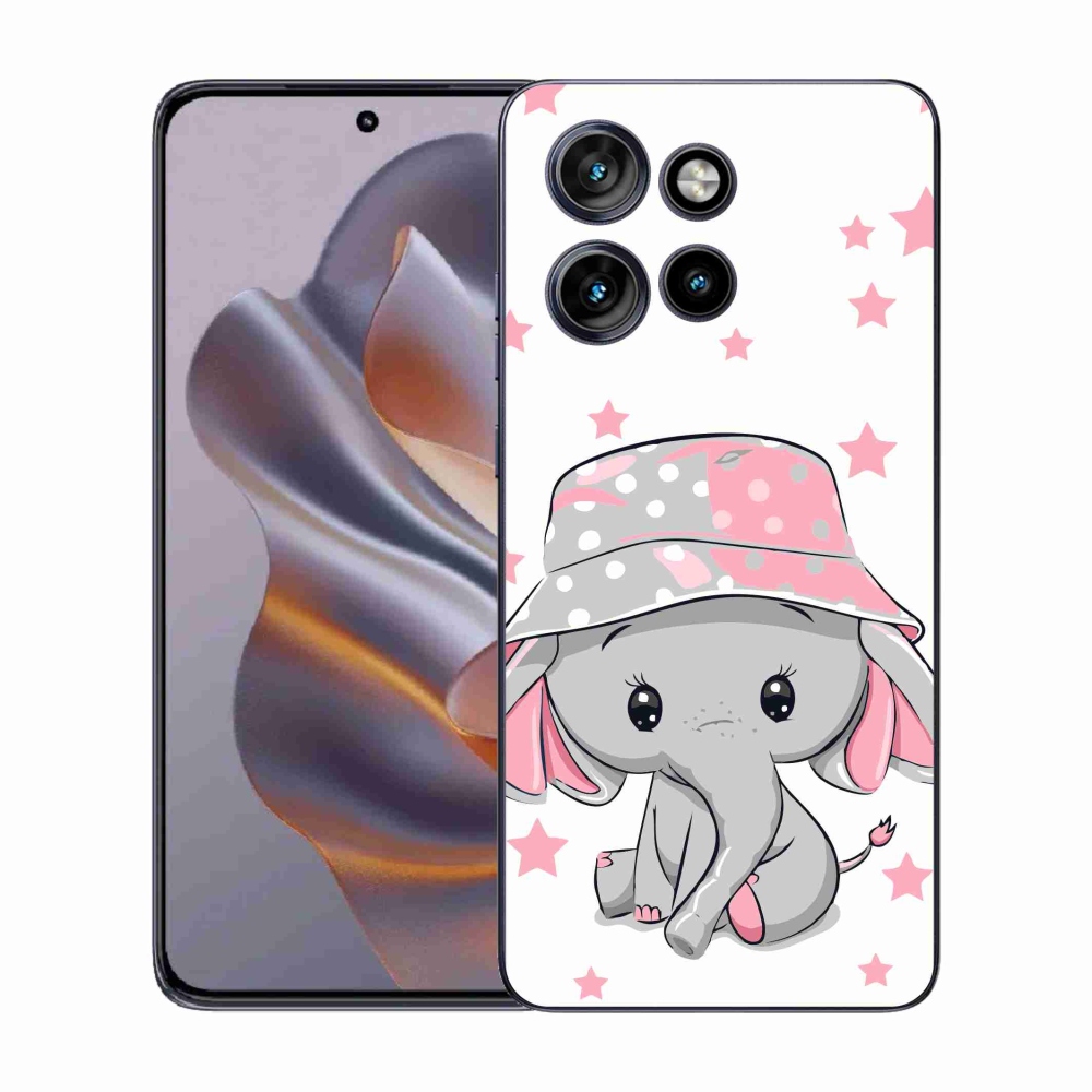 Gelový kryt mmCase na Motorola Edge 50 Neo - růžový slon