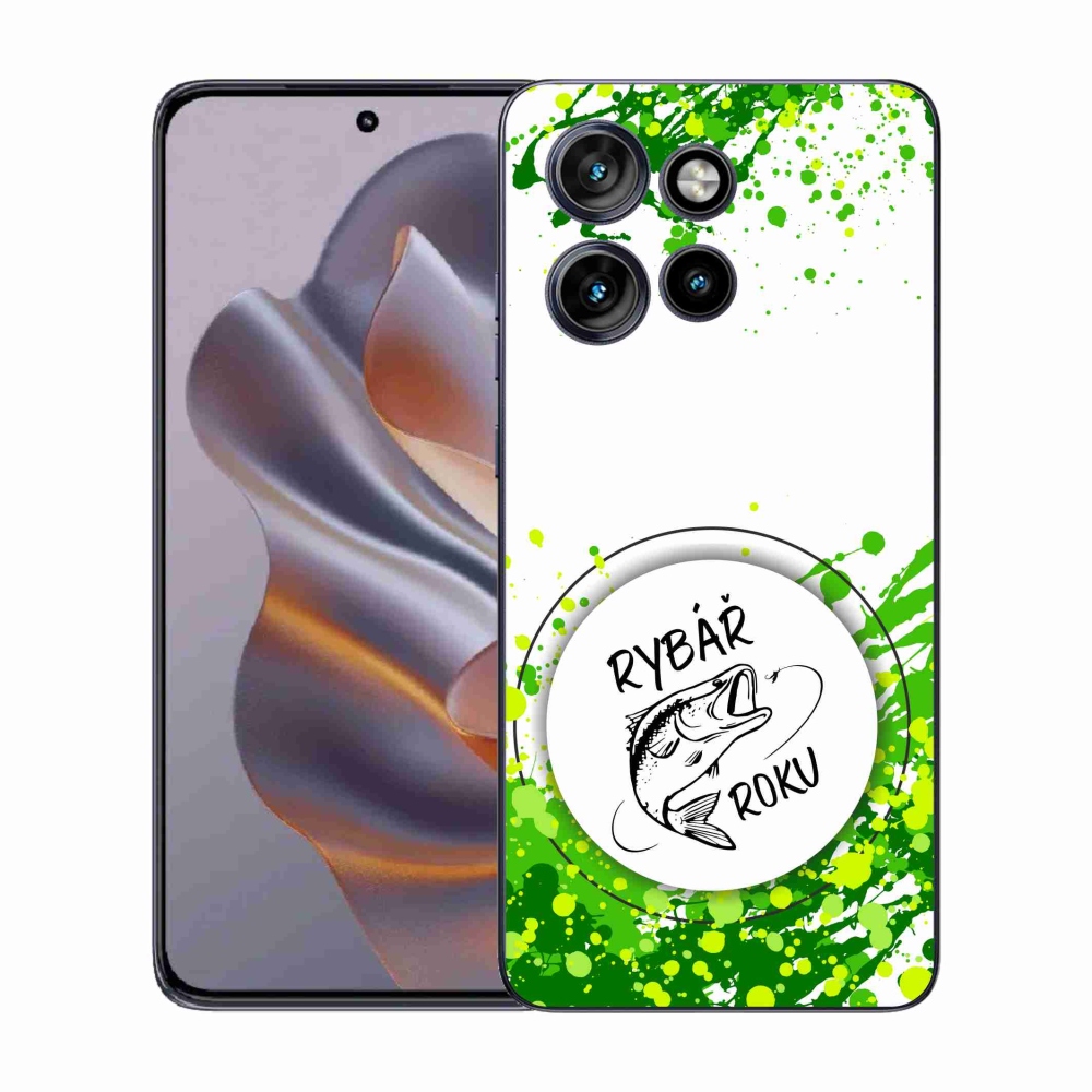 Gelový kryt mmCase na Motorola Edge 50 Neo - rybář roku bílé pozadí