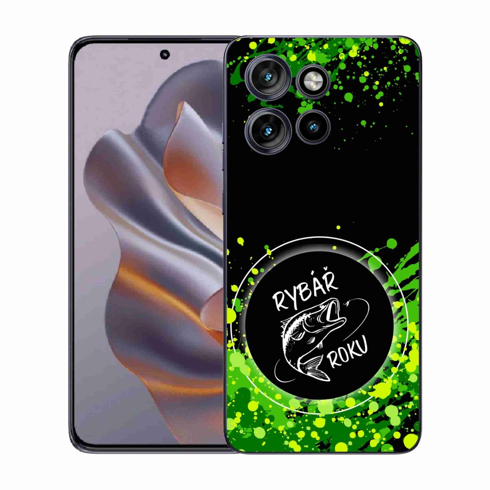 Gelový kryt mmCase na Motorola Edge 50 Neo - rybář roku černé pozadí