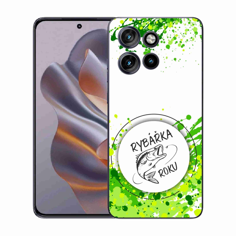 Gelový kryt mmCase na Motorola Edge 50 Neo - rybářka roku bílé pozadí