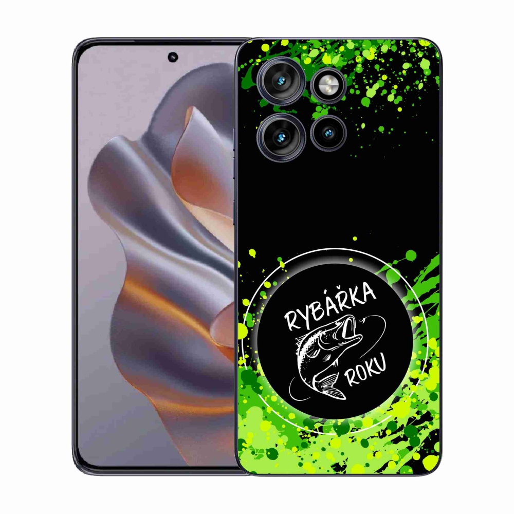 Gelový kryt mmCase na Motorola Edge 50 Neo - rybářka roku černé pozadí