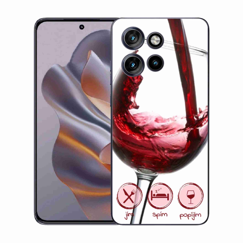 Gelový kryt mmCase na Motorola Edge 50 Neo - sklenička vína červené