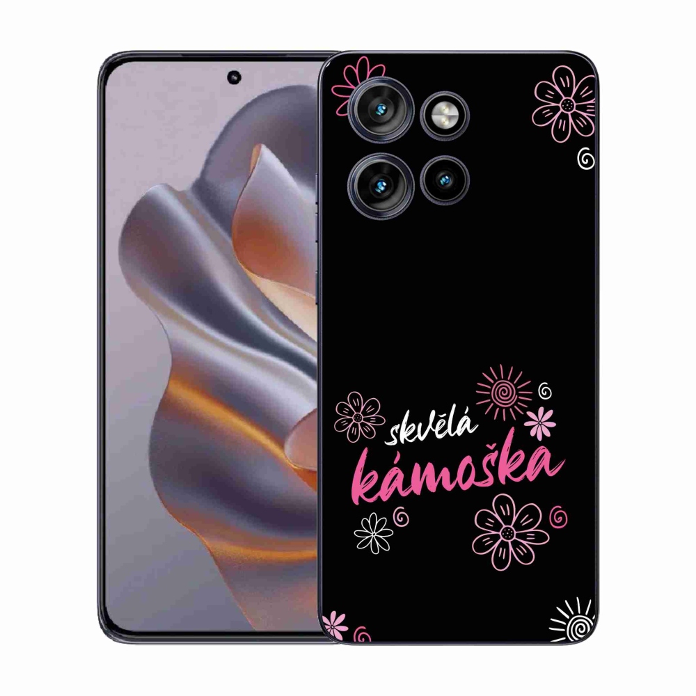 Gelový kryt mmCase na Motorola Edge 50 Neo - skvělá kámoška černé pozadí