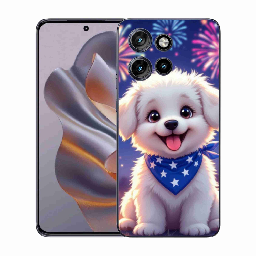 Gelový kryt mmCase na Motorola Edge 50 Neo - slavnostní štěně