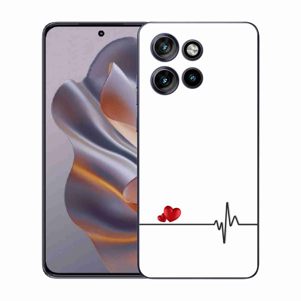 Gelový kryt mmCase na Motorola Edge 50 Neo - srdce a tep bílé pozadí
