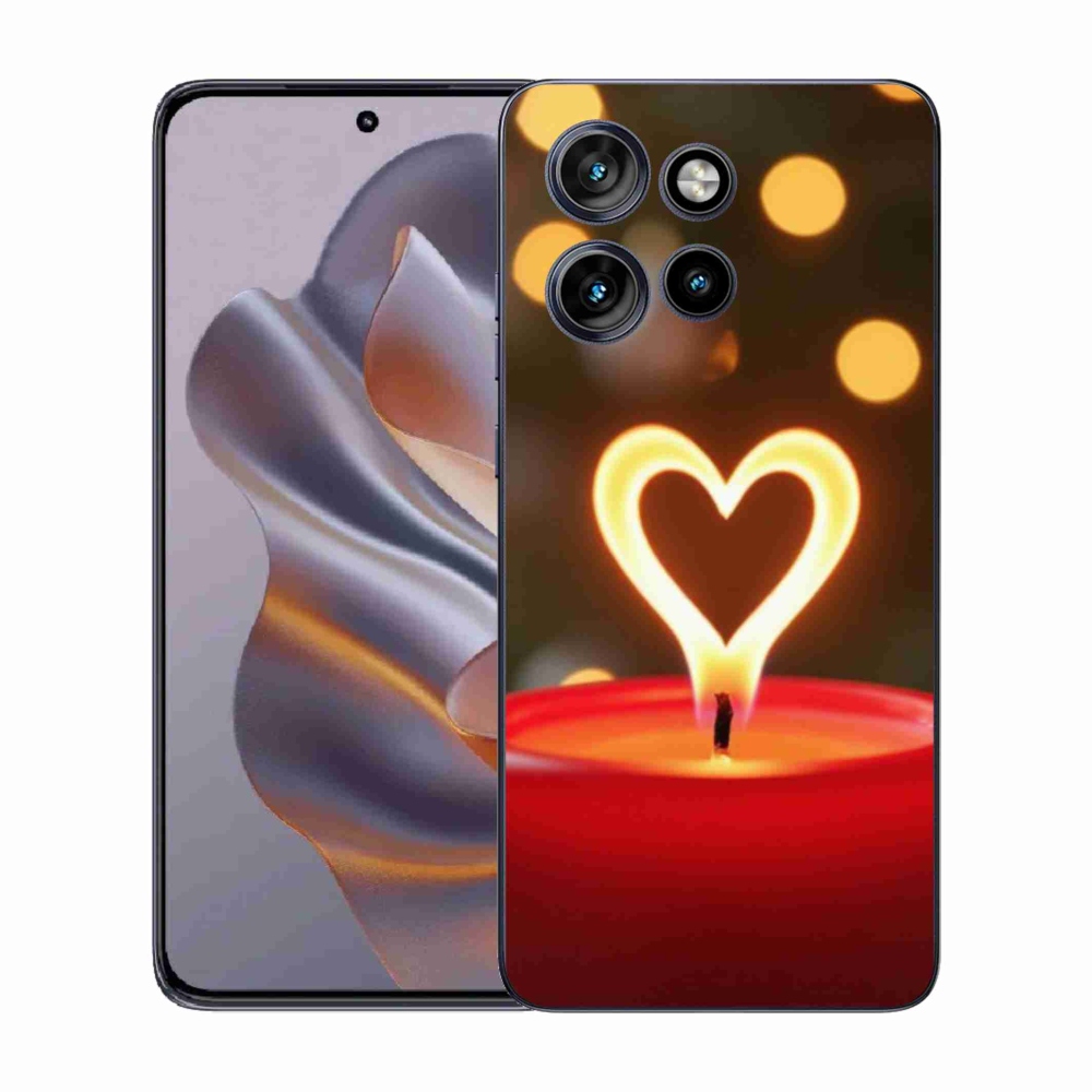 Gelový kryt mmCase na Motorola Edge 50 Neo - srdce z plamene