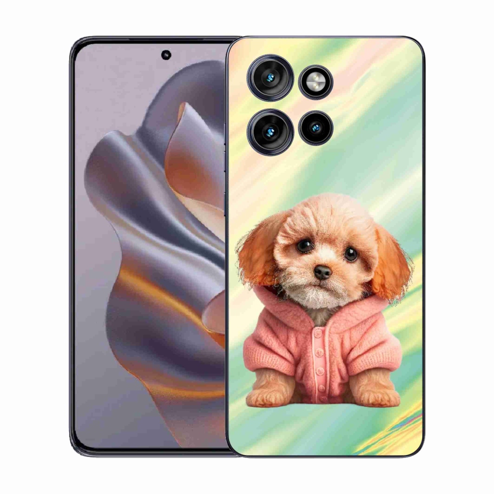 Gelový kryt mmCase na Motorola Edge 50 Neo - štěně ve svetru